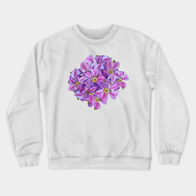 Clematis Flower Crewneck Sweatshirt by Kirsty Topps